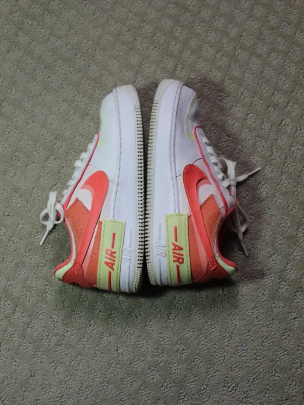 Size 7 - Nike Air Force 1 Shadow White Magic Ember Women's Athletic Shoes